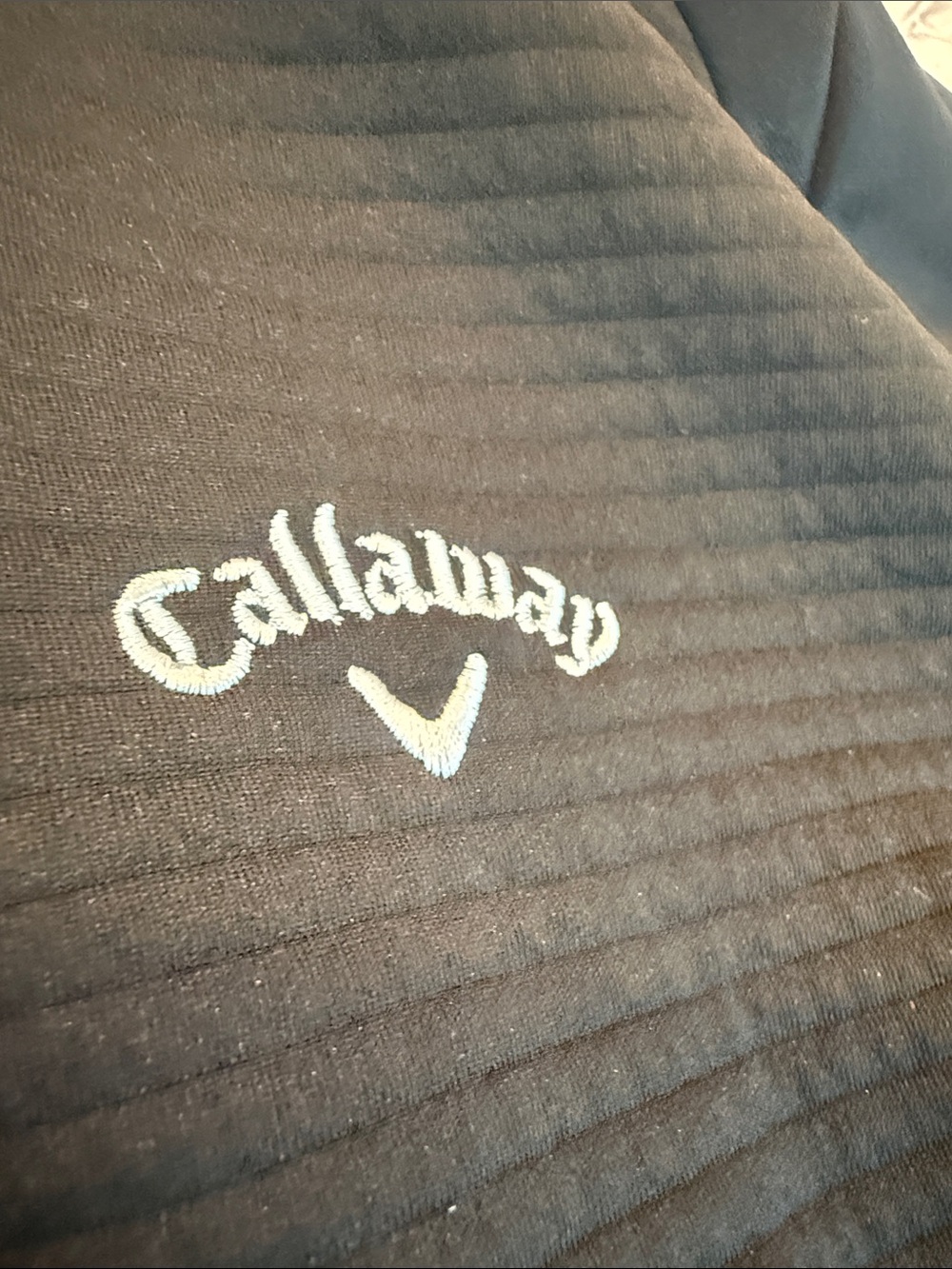 Callaway Black Ribbed Quarter-Zip Pullover with White Trim | EUC | Medium - Picture 4 of 9